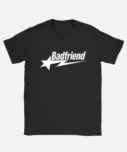 Bad Friend Letter Print Shirt Black/White