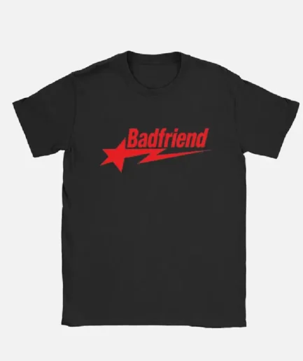 Bad Friend Letter Print Shirt Black/Red