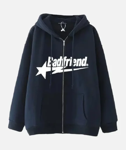 Bad Friend Zip Hoodie Black