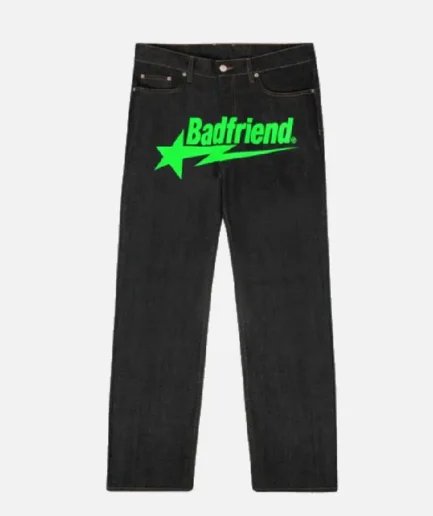 BadFriend Latter Printed Jeans Black/Green