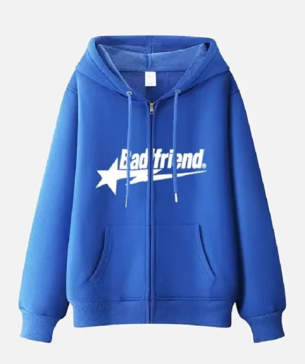 Bad Friend Zip Hoodie Blue