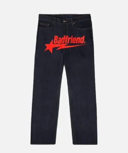 Bad Friend Latter Printed Jeans Black/Red