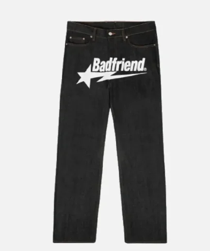 Bad Friend Latter Printed Jeans Black/White