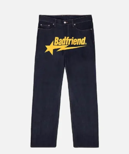 Bad Friend Latter Printed Jeans Black/Yellow