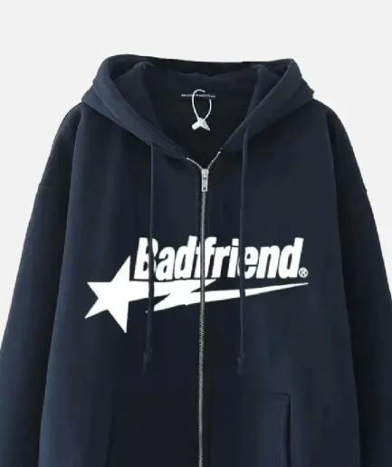 Bad Friend Zip Hoodie Black