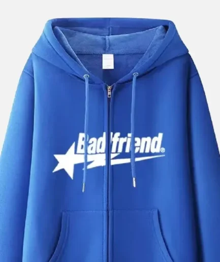 Bad Friend Zip Hoodie Blue