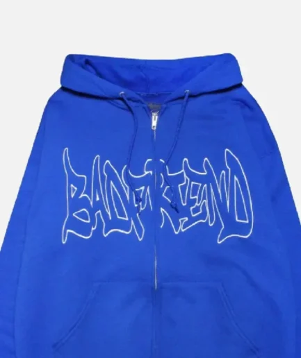 Bad Friend Graffiti Zip Up Hoodie Blue