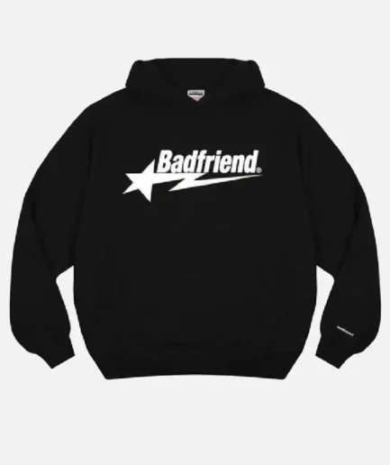 Bad Friend Letter Printed Hoodie Black/White