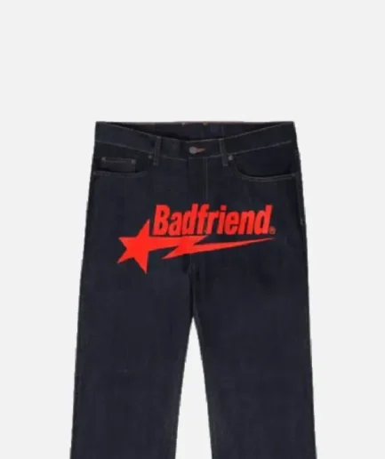 Bad Friend Latter Printed Jeans Black/Red