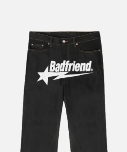 Bad Friend Latter Printed Jeans Black/White