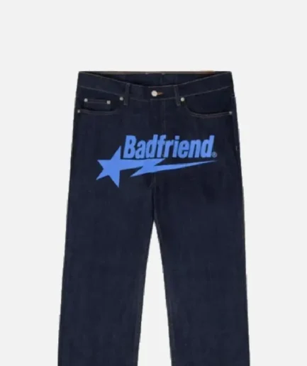 BadFriend Latter Printed Jeans Black/Blue