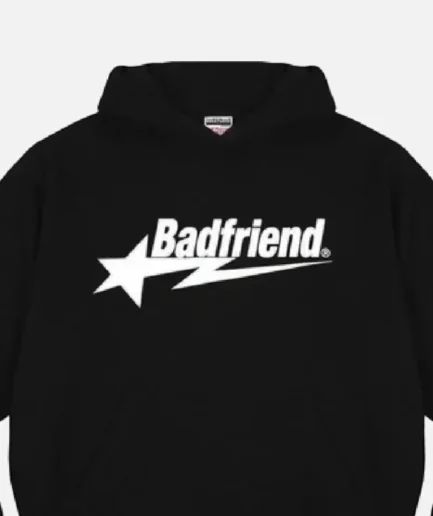 Bad Friend Letter Printed Hoodie Black/White